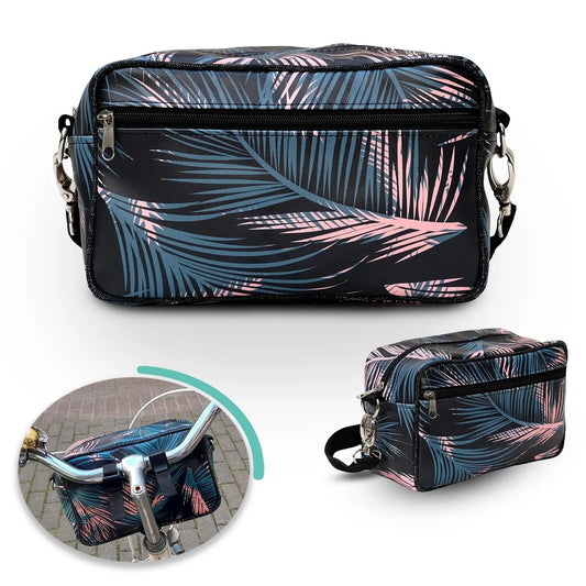 IKURI Lenkertasche Retro Palma – wasserdichte Fahrradtasche für Lenker und Schulter, handgefertigt