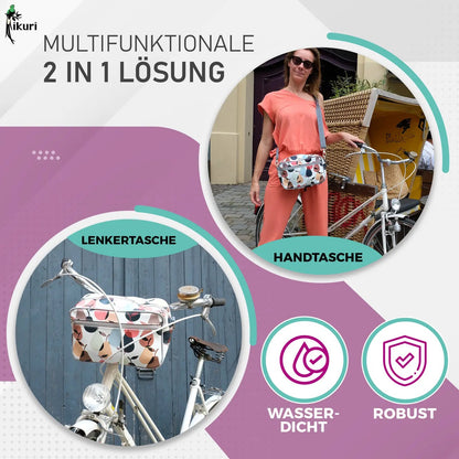 KURI Lenkertasche Peras – wasserdichte Fahrradtasche für Lenker und Schulter, handgefertigt