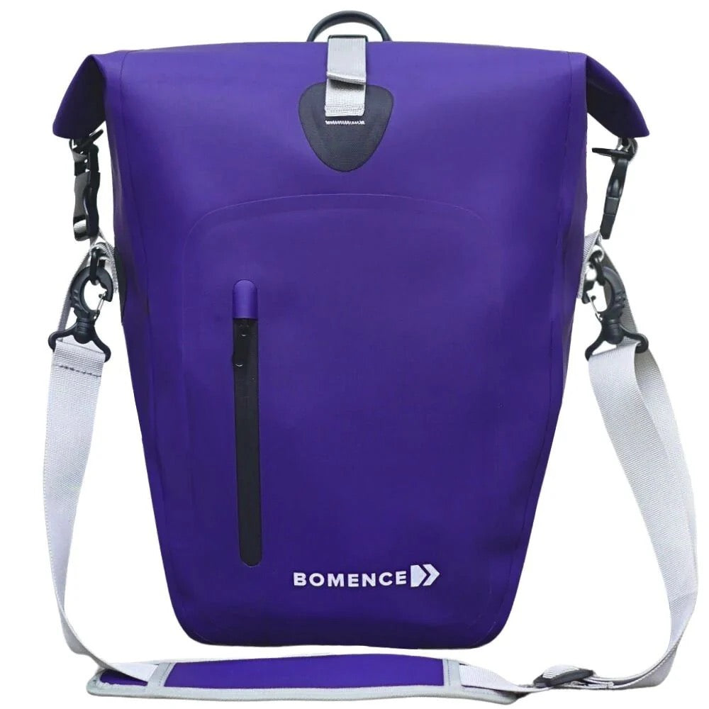 Bomence Pioneer Fahrradtasche lila 25L Frontansicht