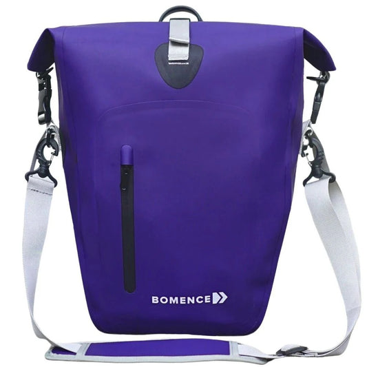 Bomence Pioneer Fahrradtasche lila 25L Frontansicht