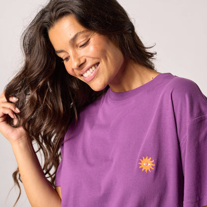 Damen T-Shirt Bio-Baumwolle Violett Größe M – BILLYBELT