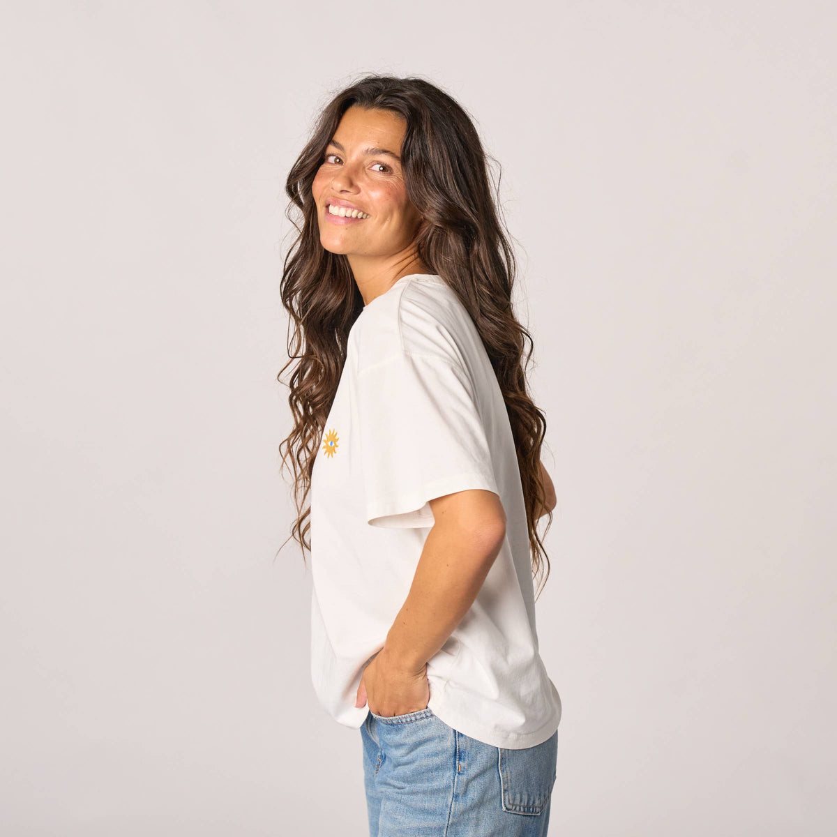 Damen T-Shirt Bio-Baumwolle Weiß Größe L – BILLYBELT