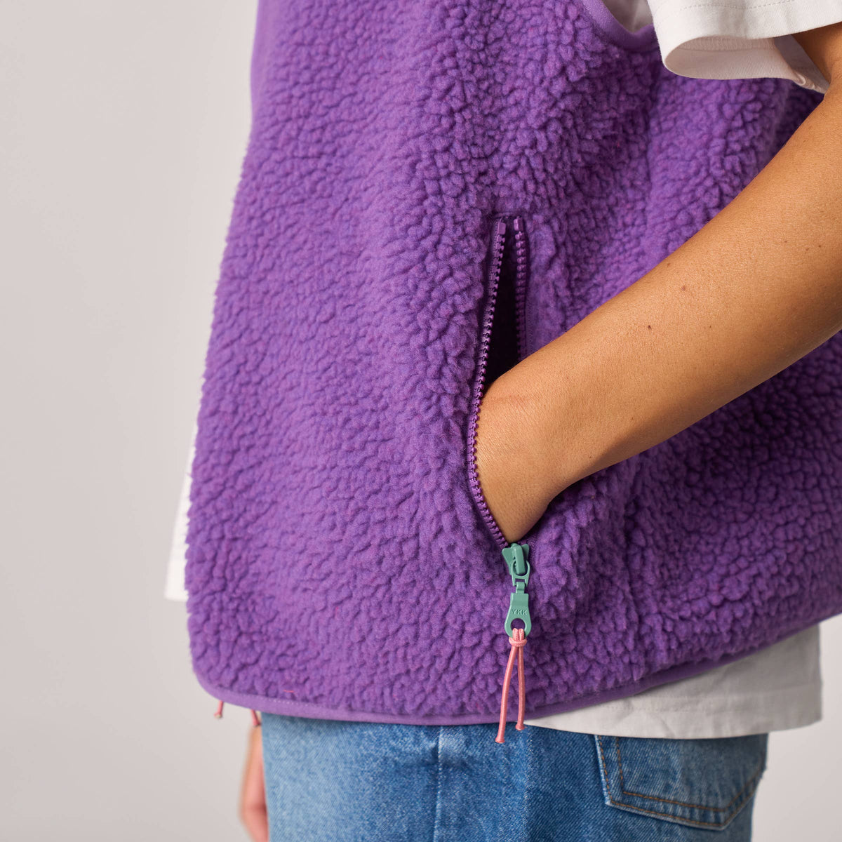 Damen Sherpa-Weste recyceltes Polyester Violett – BILLYBELT