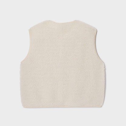 Damen Sherpa-Weste recyceltes Polyester Elfenbein – BILLYBELT