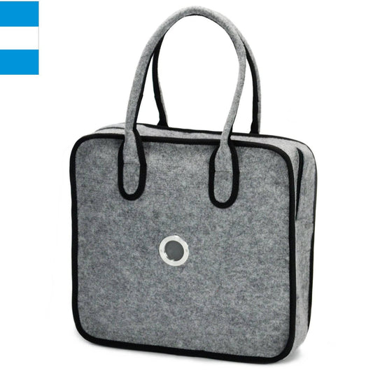 HOLE-X Handtasche JULIETT hellgrau Filz Bringe Deine Tasche zum Leuchten mit Deinem Smartphone !!! - HOLE-X-WORLD
