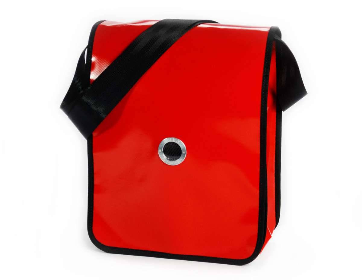 HOLE-X FOXTROTT Umhängetasche Lkw-Plane rot Bringe Deine Tasche zum Leuchten mit Deinem Smartphone - HOLE-X-WORLD
