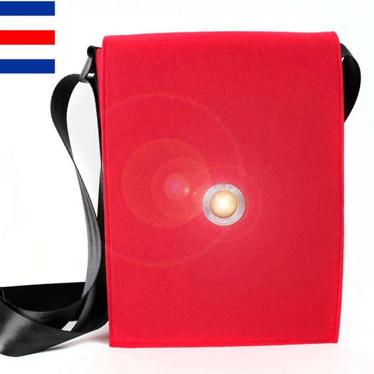 HOLE-X CHARLIE Umhängetasche Filz rot Bringe Deine Tasche zum Leuchten mit Deinem Smartphone - HOLE-X-WORLD