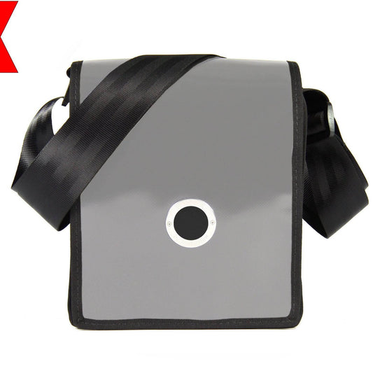 HOLE-X BRAVO Umhängetasche Bag Crossover LKW-Plane hellgrau Bringe Deine Tasche zum Leuchten - HOLE-X-WORLD