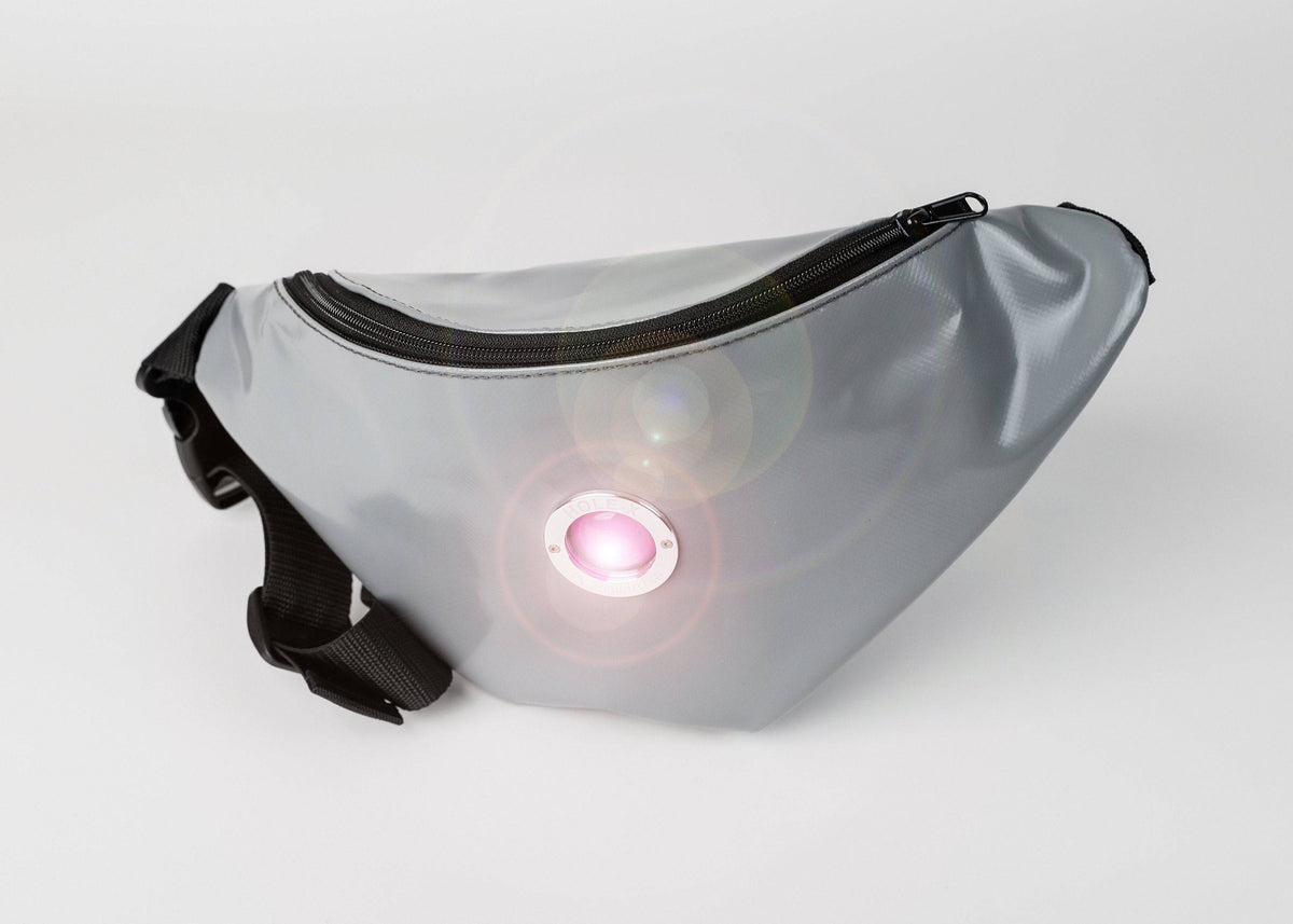 HOLE-X YANKEE – Die smarte, leuchtende Bauchtasche aus robuster LKW-Plane in grau! - HOLE-X-WORLD