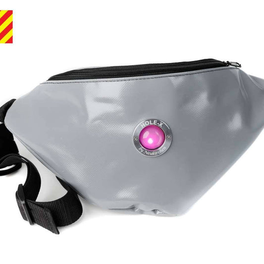 HOLE-X YANKEE – Die smarte, leuchtende Bauchtasche aus robuster LKW-Plane in grau! - HOLE-X-WORLD