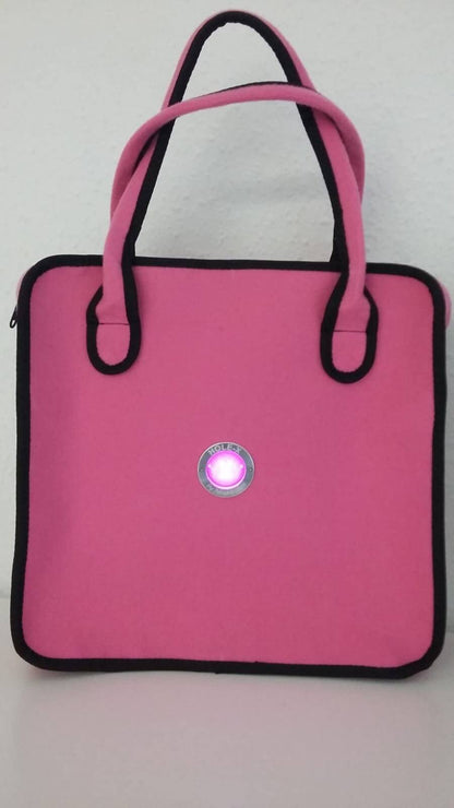 HOLE-X Handtasche JULIETT rosa Filz Bringe Deine Tasche zum Leuchten mit Deinem Smartphone - HOLE-X-WORLD