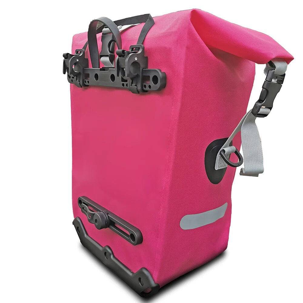 Wasserdichte Fahrradtasche für Gepäckträger – 100% wasserdicht – Pink – „Wegbereiter“ – Bomence - HOLE-X
