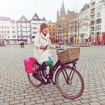 Wasserdichte Fahrradtasche für Gepäckträger – 100% wasserdicht – Pink – „Wegbereiter“ – Bomence - HOLE-X