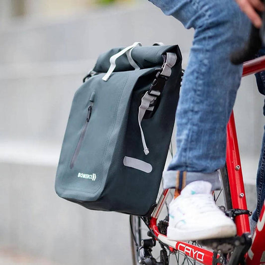 Wasserdichte Fahrradtasche für Gepäckträger - 100% wasserdicht - grün - "Individualist" - Bomence - HOLE-X